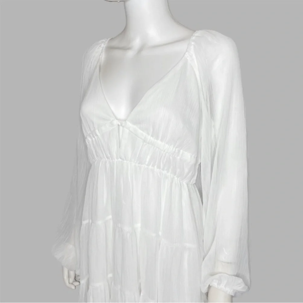 Forever 21 Vanilla Plunging‎ Tiered Babydoll Dress - Picture 3 of 5